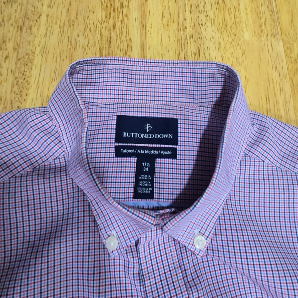Buttoned Down Tailored 17.5x34 Long Sleeved Mens Shirt‎